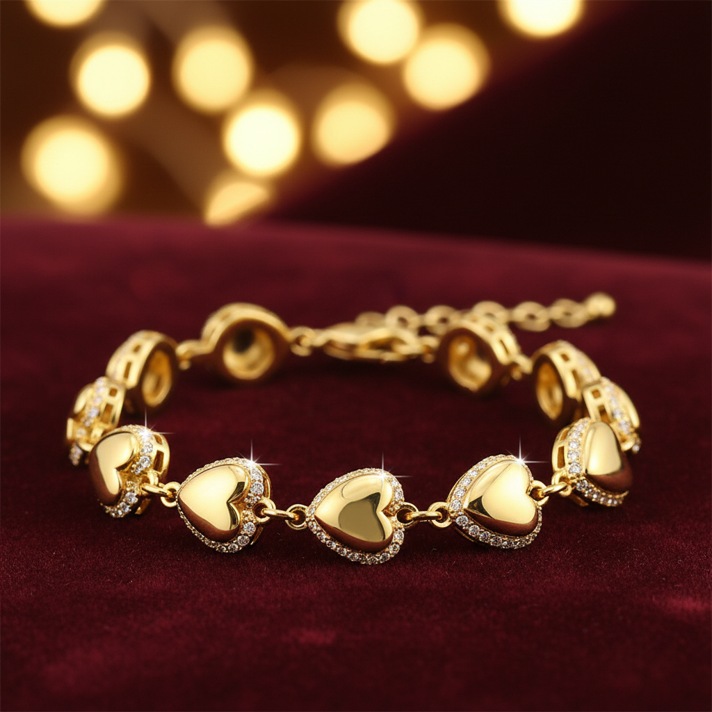 Brazalete dorado sobre terciopelo